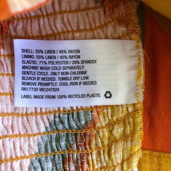 Fe Noel x Target Linen Blend Mixed Paint Print Knotted Crop Tank Top Size XS - Picture 9 of 11